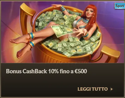 Bonus cashback 10pct fino a eur500